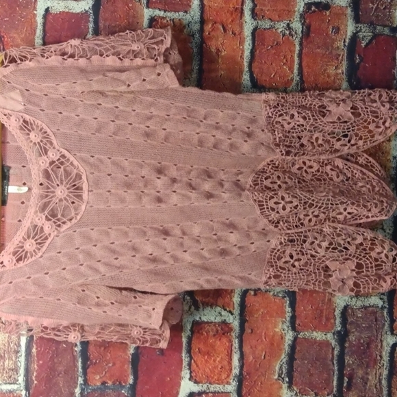 Miss Kelly 1999 pink crochet top size L - Picture 1 of 7